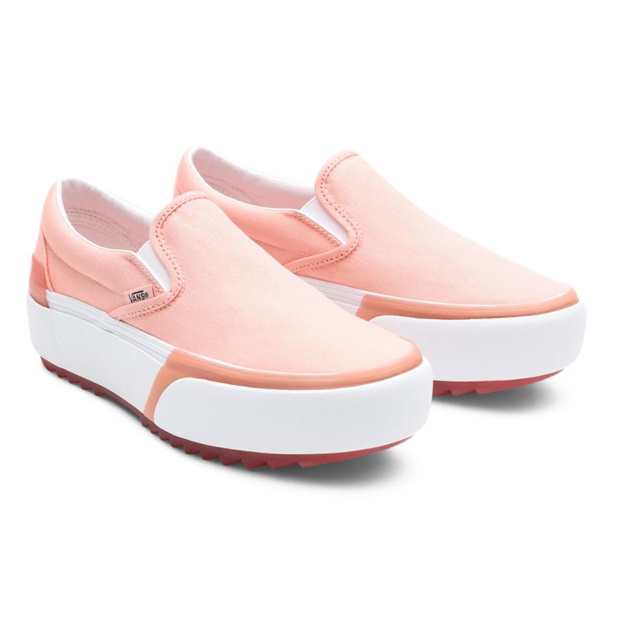 Vans Pastel Classic Slip-On Stacked Dam Vita - Vans Slip On Skor Online (EQJXY0924)